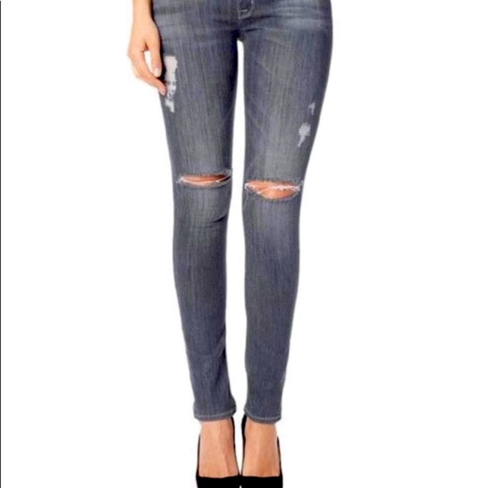 Hudson size 25 grey distressed jeans